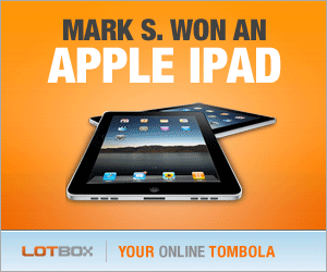 Win an iPad at LOTBOX -  your online Tombola. Daily raffles, fair and easy.