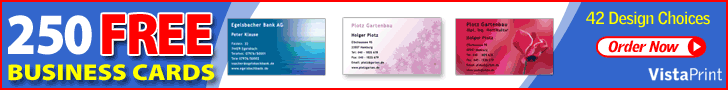 Free business cards from Vista Print