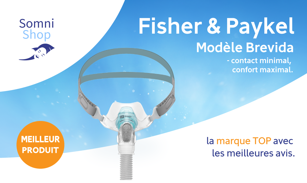 Fisher & Paykel - la marque TOP avec les meilleures avis. Masque nasal Brevida - contact minimal, co